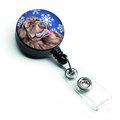 Carolines Treasures Newfoundland Winter Snowflakes Holiday Retractable Badge Reel LH9264BR